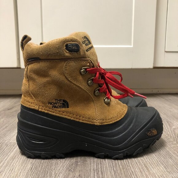 The North Face Kid's Size 3 Snow Boots Suede Waterproof Insulated Hiking Shoes - Picture 1 of 13